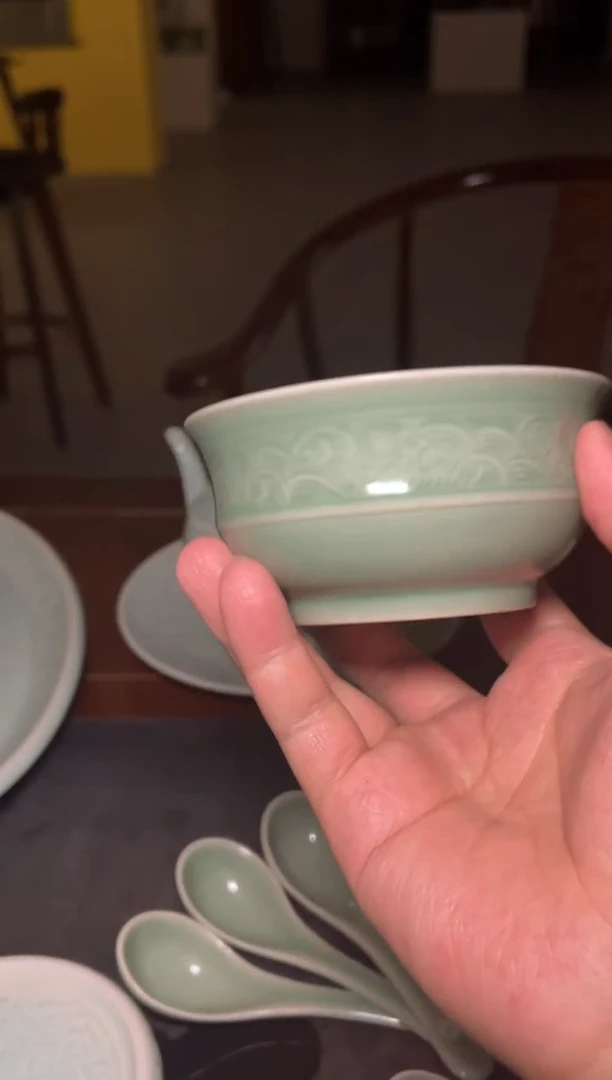 瓷瑕疵4.5海浪碗1只