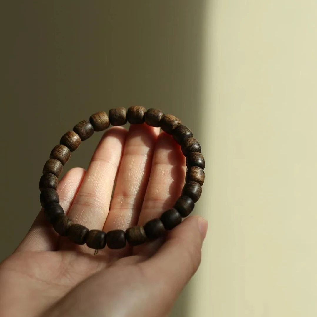 增香沉香木质非遗Y料芽莊钱霸蕾蕾BQ陳水8*8单圈（纹理随机）