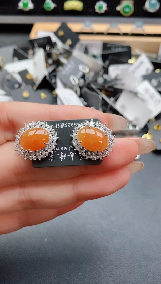 银S925镶嵌戒指翡翠1