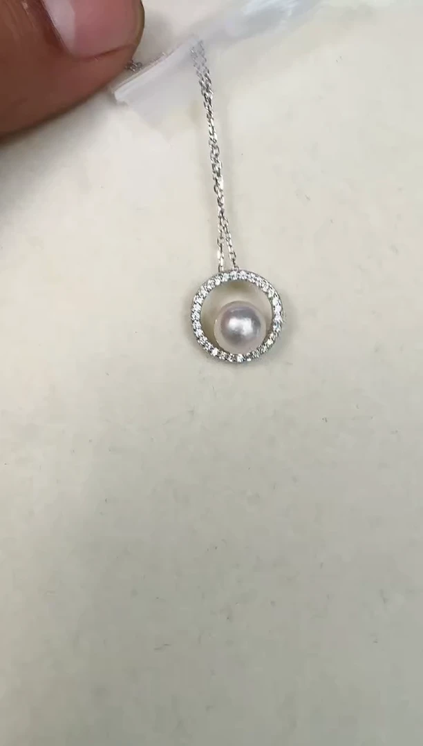 颈饰银S925镶嵌海水珍珠套链