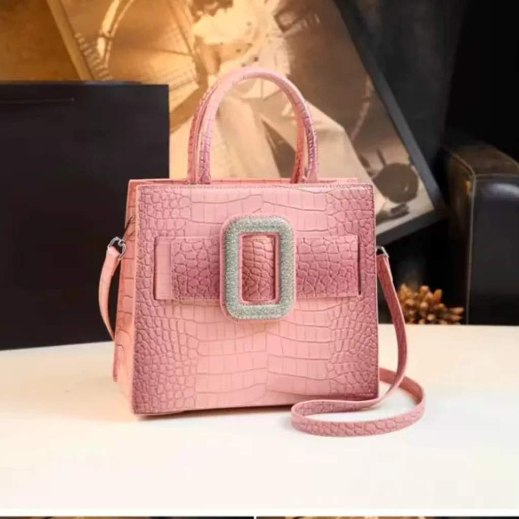 新款女士手提鳄鱼纹包包单肩斜挎包A808