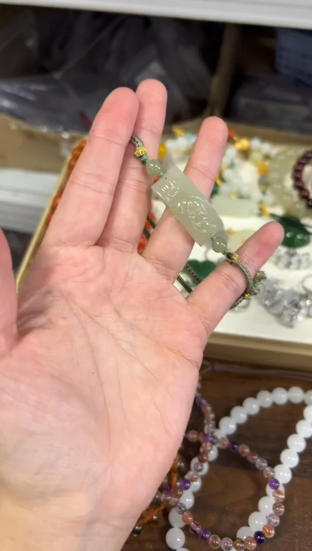 未镶嵌手链和田玉和田玉晴水手牌手绳[2885]