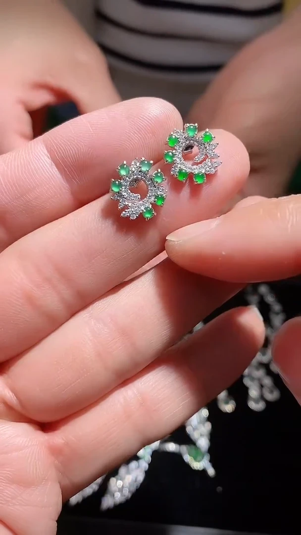 【闪购商品】翡翠耳饰银S925镶嵌多样性发其一【50】