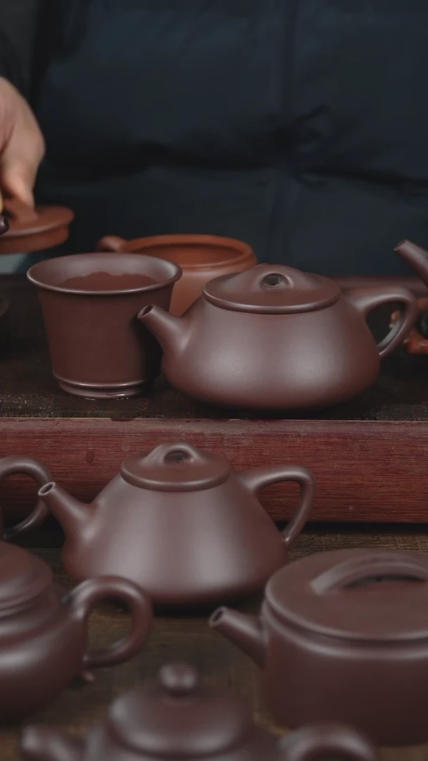 【闪购商品】紫砂茶壶280cc老紫泥景舟石瓢