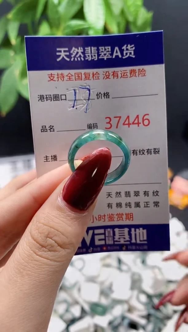 翡翠戒指未镶嵌天然翡翠戒圈7446