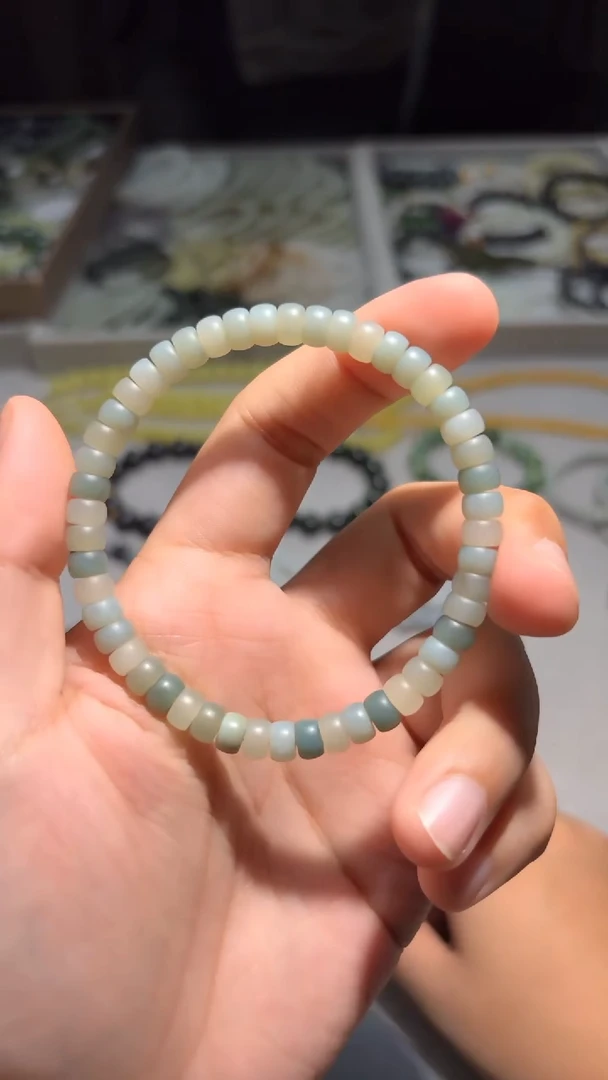 未镶嵌手链和田玉新疆蓝皮精工药品多宝卡6