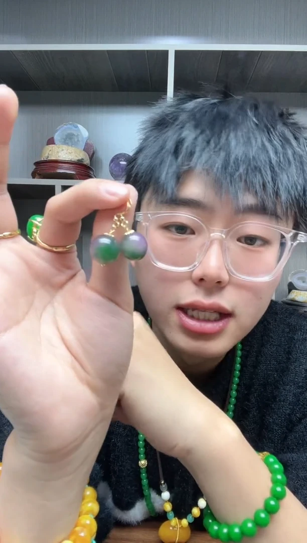 【闪购商品】翡翠耳饰14K金镶嵌耳饰