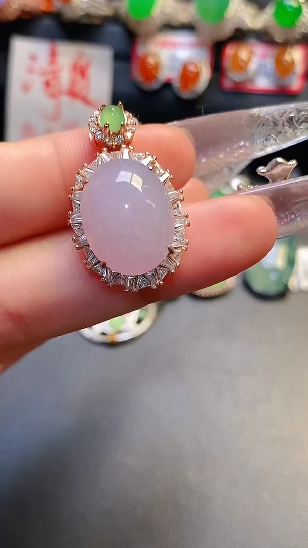 银S925镶嵌翡翠耳饰天然