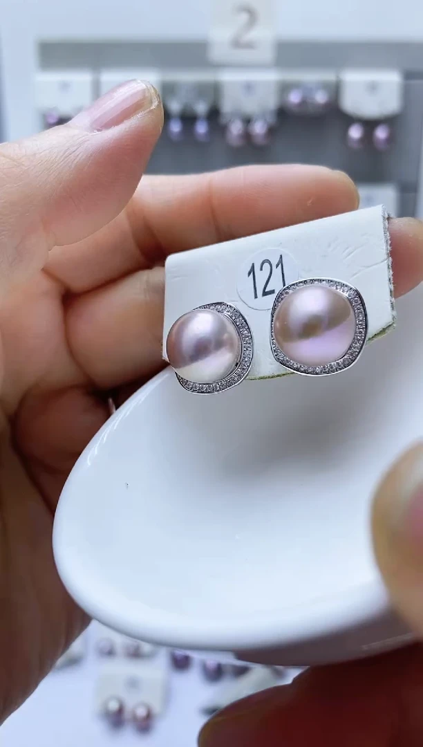 【闪购商品】淡水珍珠耳饰银S925镶嵌121
