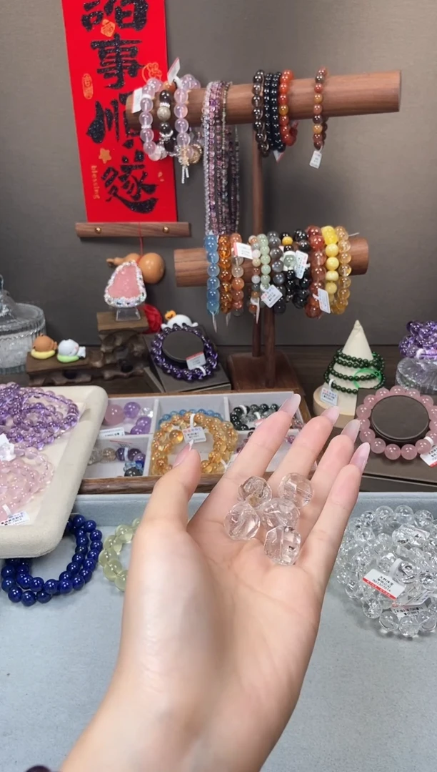 水晶手链未镶嵌闪灵钻单珠15mm