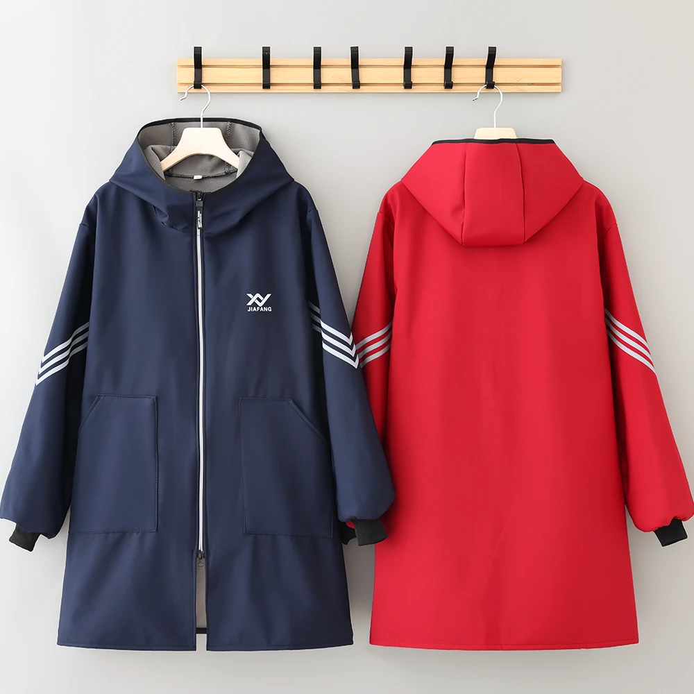 长袖防油污耐脏厨房围裙加绒保暖加厚冬季罩衣干活上班专用工作服