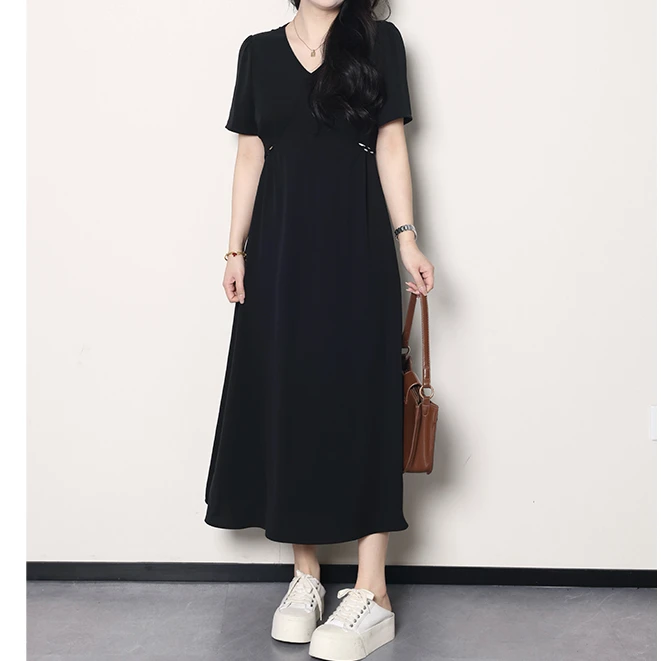 QC杨杨【美神降临】微胖大码女夏气质优雅显瘦收腰连衣裙ZY406Q62