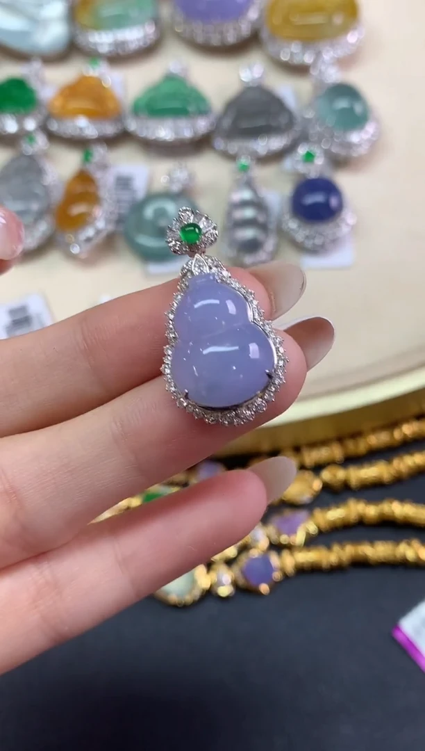 吊坠(不含链)18K金镶嵌翡翠吊坠(不含链)|7980