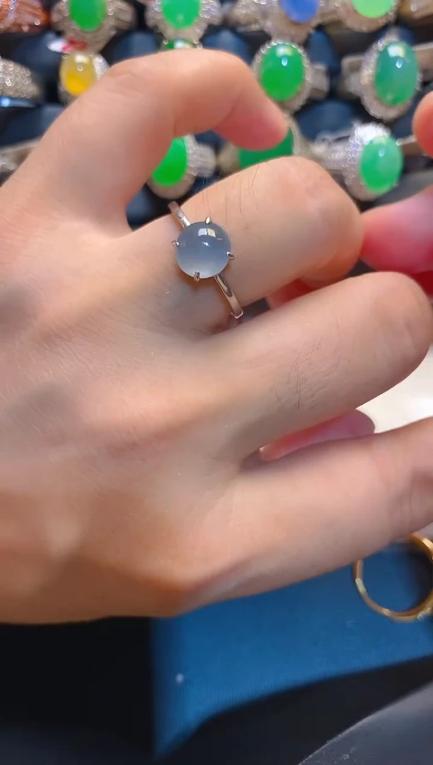 翡翠银S925镶嵌耳饰天然