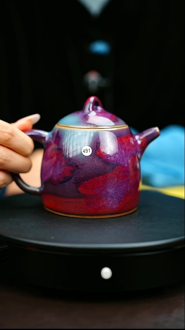 491#原矿钧瓷炉钧釉秦权壶