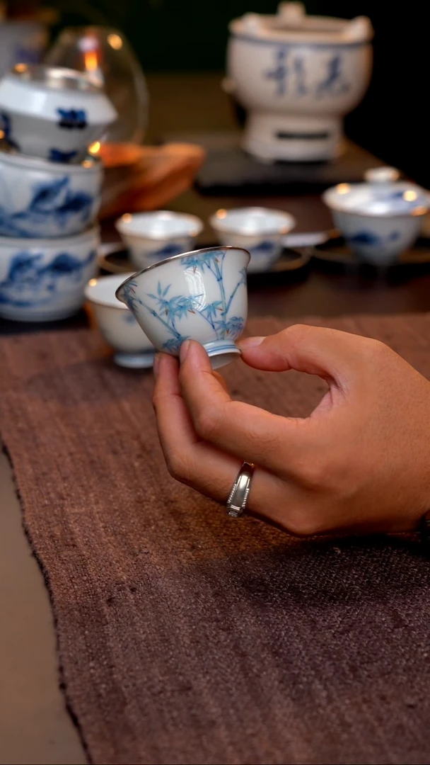 景德镇手绘斗彩竹【微瑕】不退不换