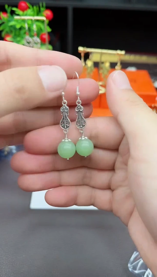 玛瑙/玉髓耳饰银S925镶嵌211000