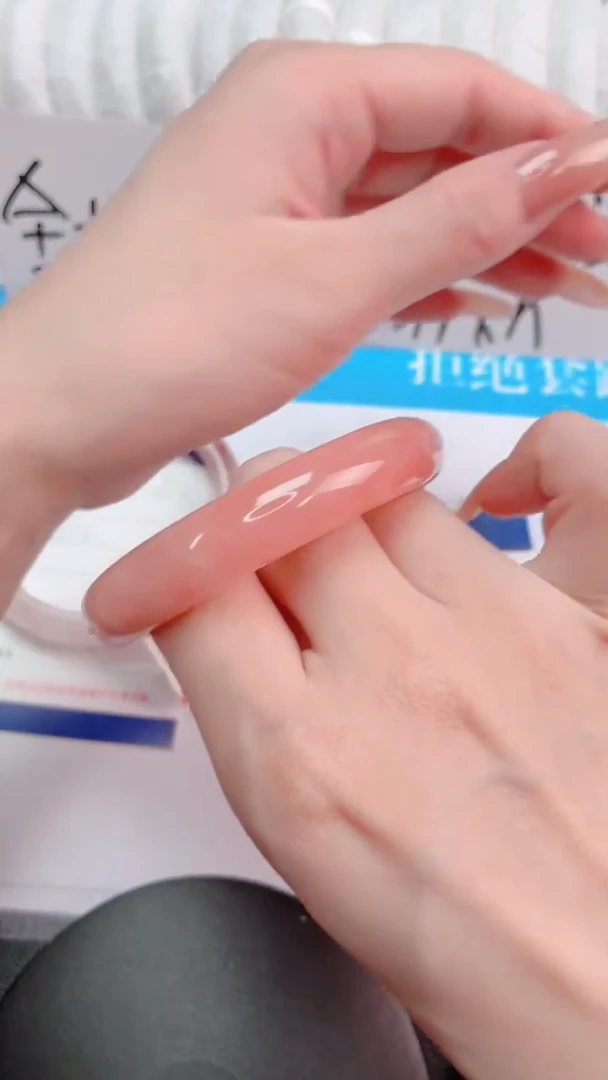 未镶嵌手镯石英质玉桃花酿113-圈口51.7-236-盒