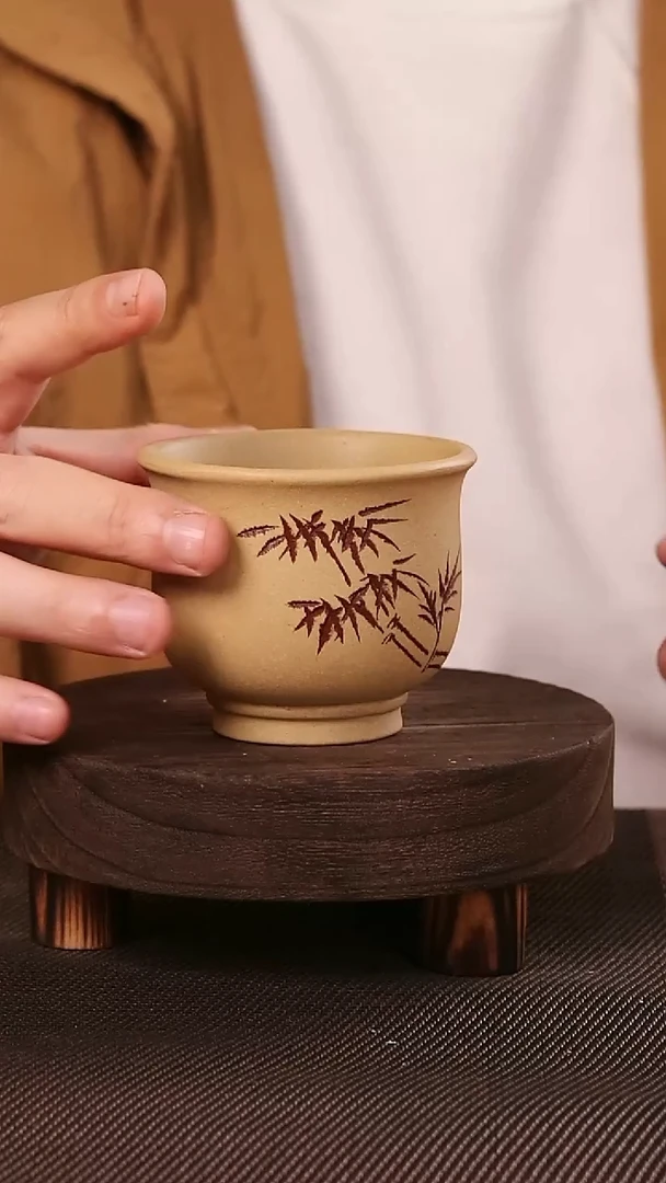 茶杯紫砂紫砂刻绘主人杯22