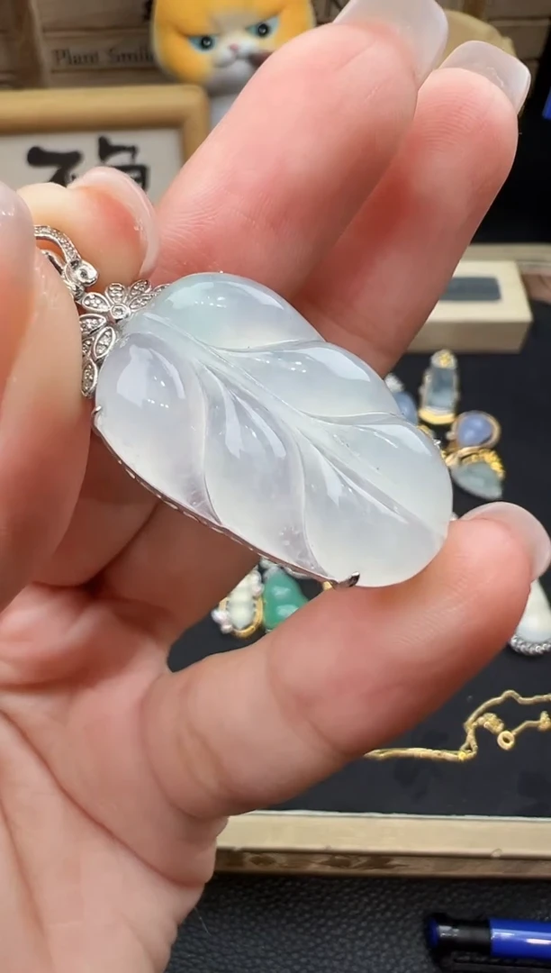 翡翠18K金镶嵌吊坠(不含链)吊坠勿拍