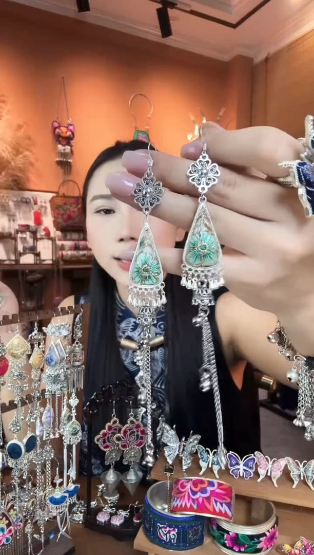 刺绣纯手工民族风耳环