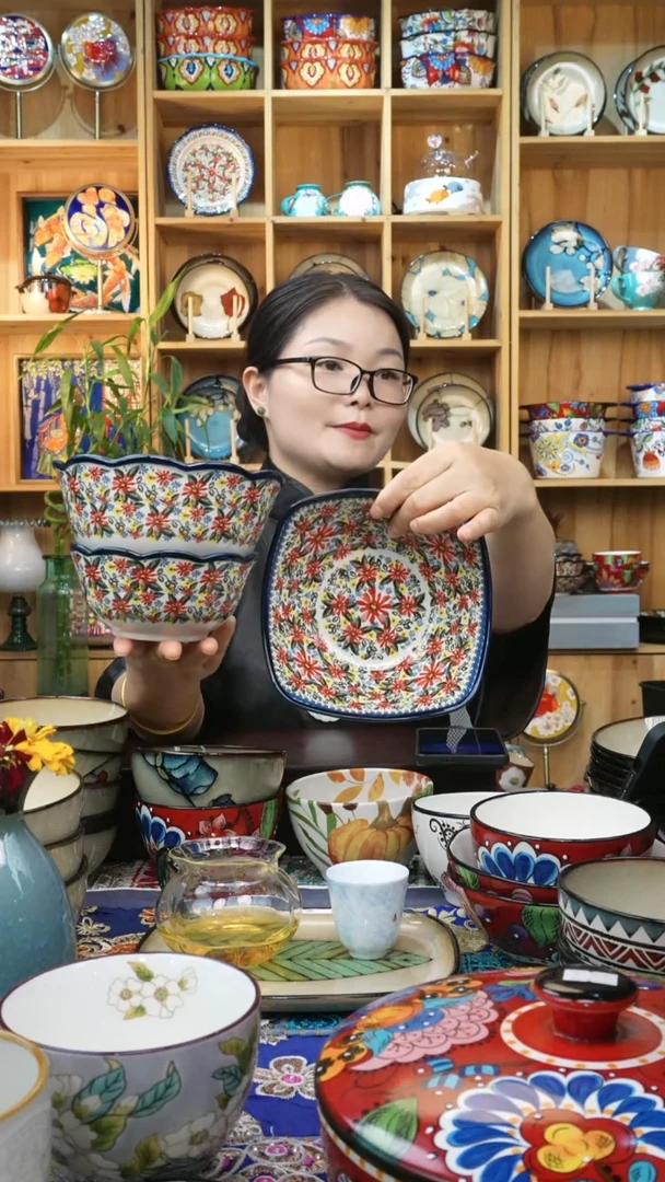 瓷片小可高温陶瓷餐具各一只