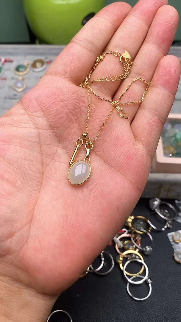 银S925镶嵌戒指翡翠天然翡翠支持复检22   6-10