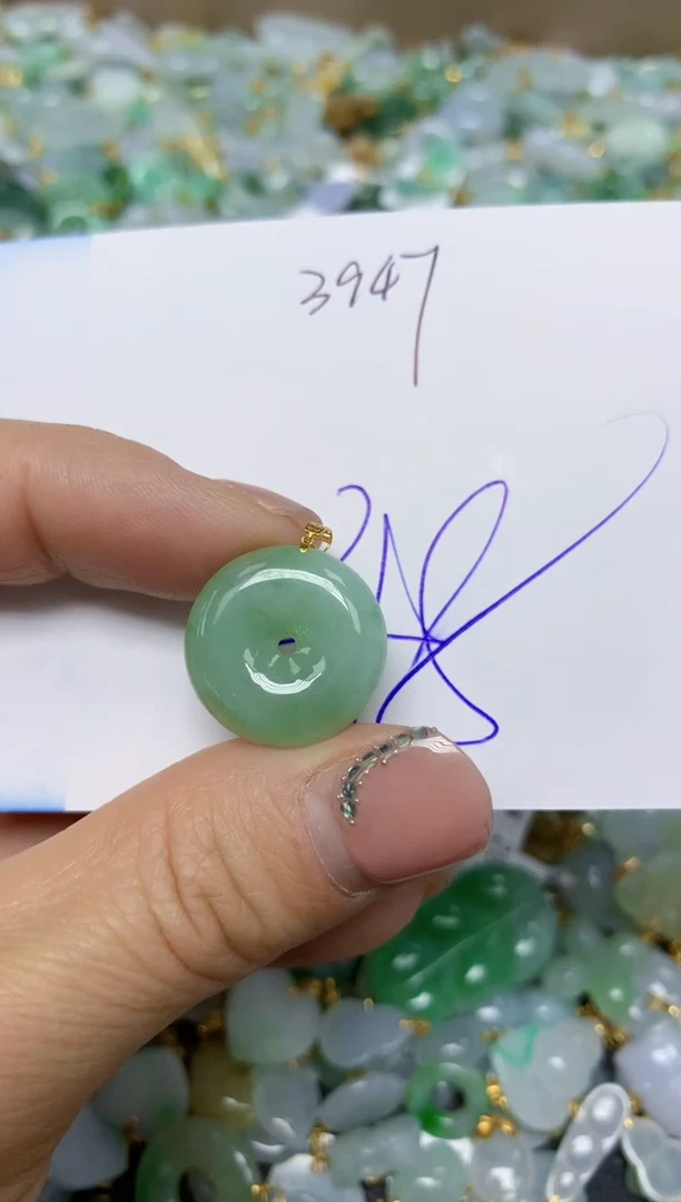 【闪购商品】翡翠挂件18K金镶嵌 天然翡翠A货