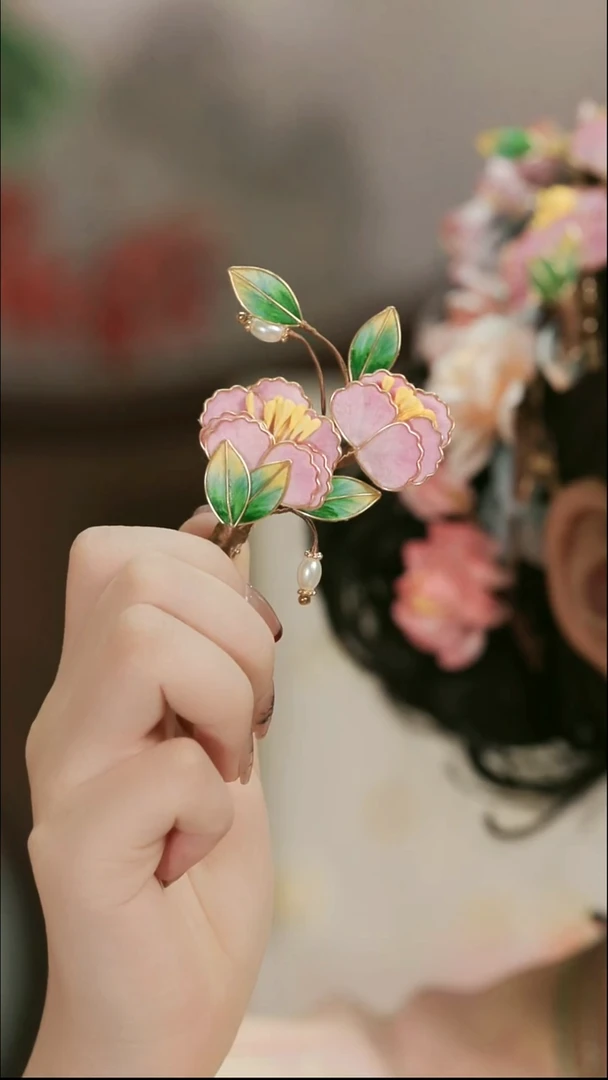刺绣湘传礼纯手工发夹