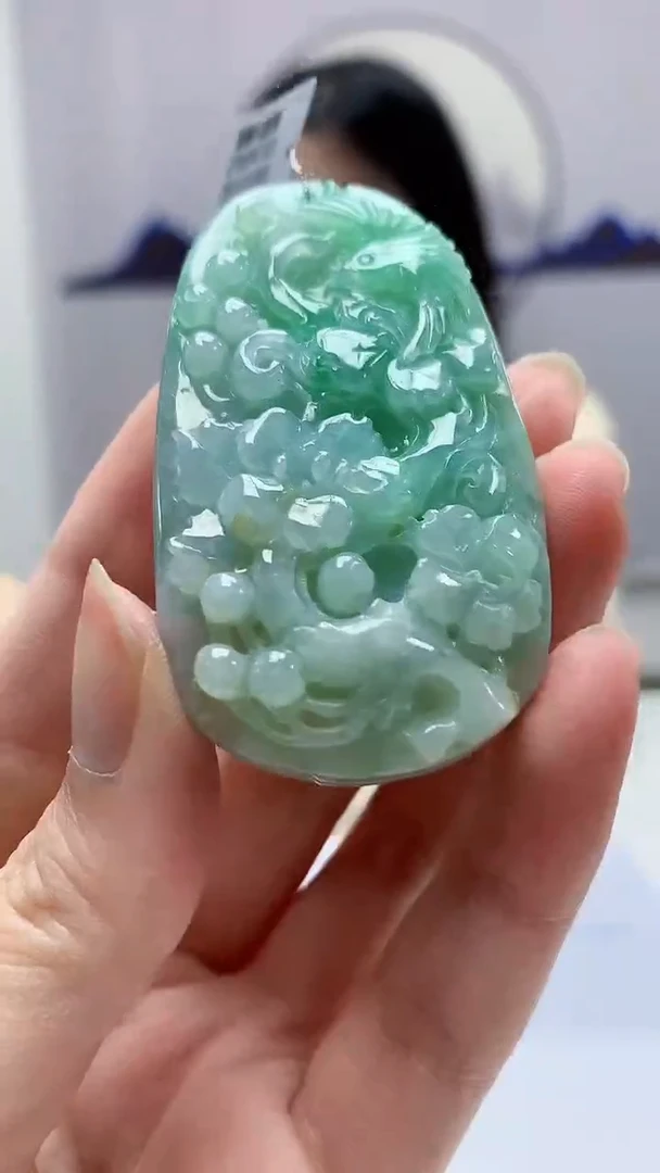 【闪购商品】定制翡翠未镶嵌0405zm-毛货挂件108花鸟