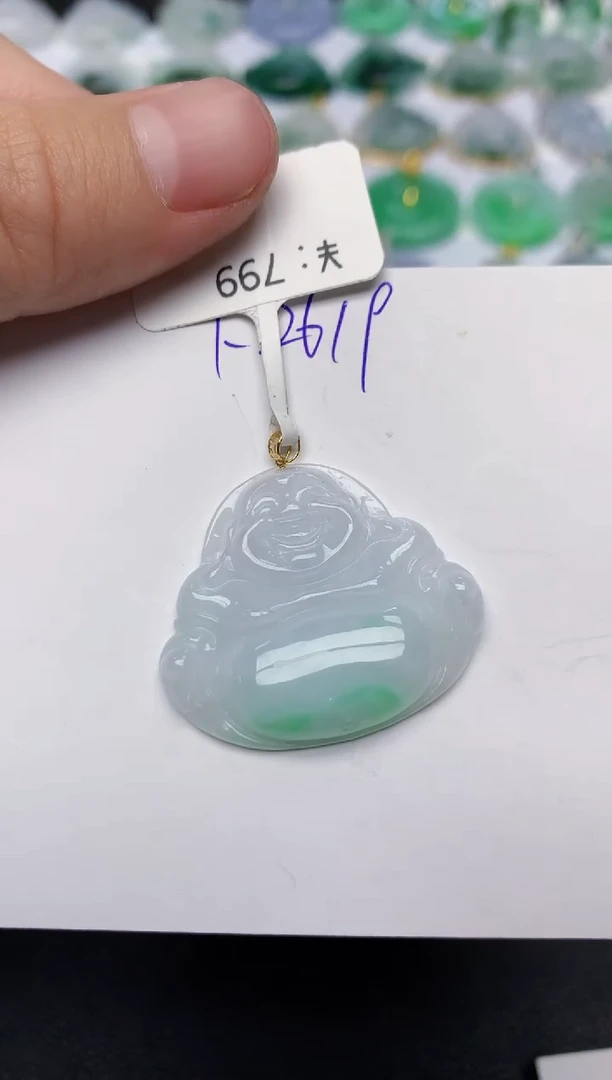 颈饰18K金镶嵌翡翠天然缅甸A货翡翠百元以上9元证书费自理