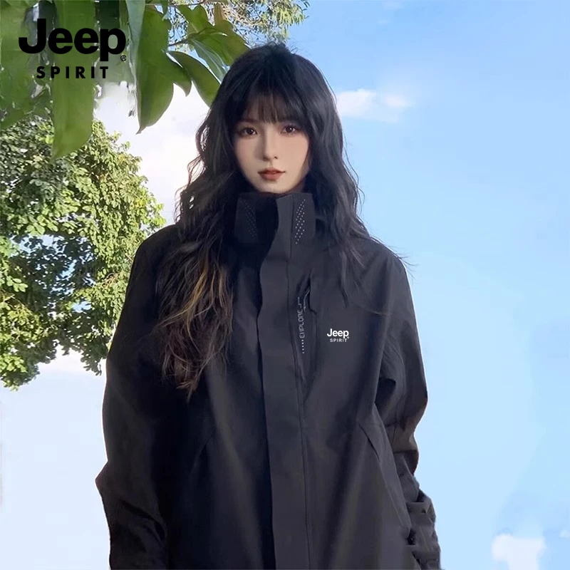JEEP SPIRIT吉普户外冲锋衣潮牌三合一可拆卸春秋防风登山滑雪服