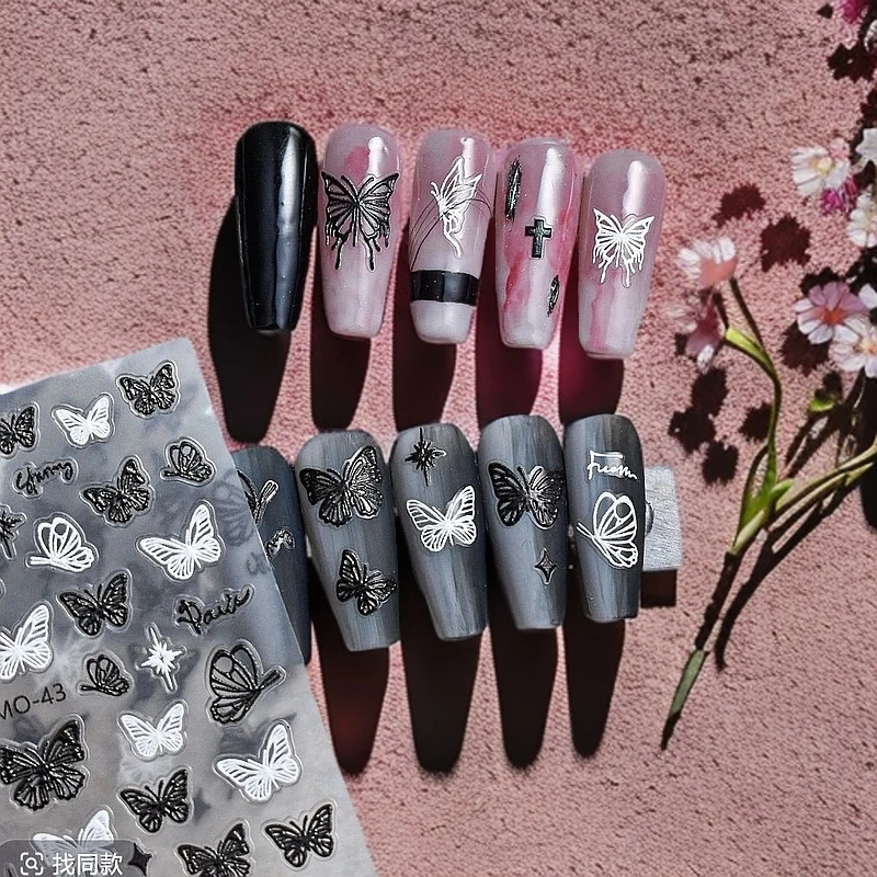 【5D】立体浮雕美甲贴纸库洛米镂空蝴蝶熊猫立体花卉