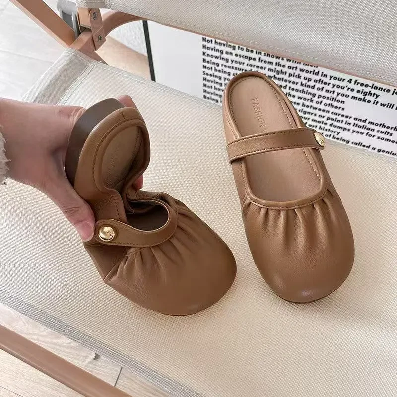 洋气拖鞋女外穿仙女风沙滩海边防滑防臭气质包头半拖软底复古新款