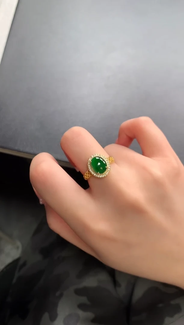 【闪购商品】翡翠戒指银S925镶嵌65614