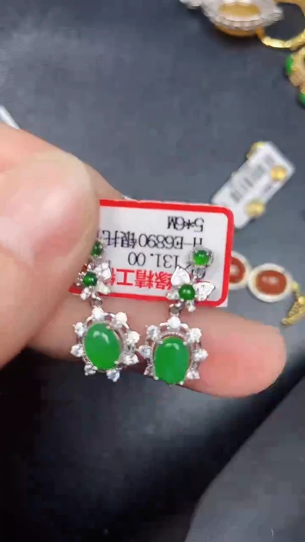 银S925镶嵌戒指翡翠3750