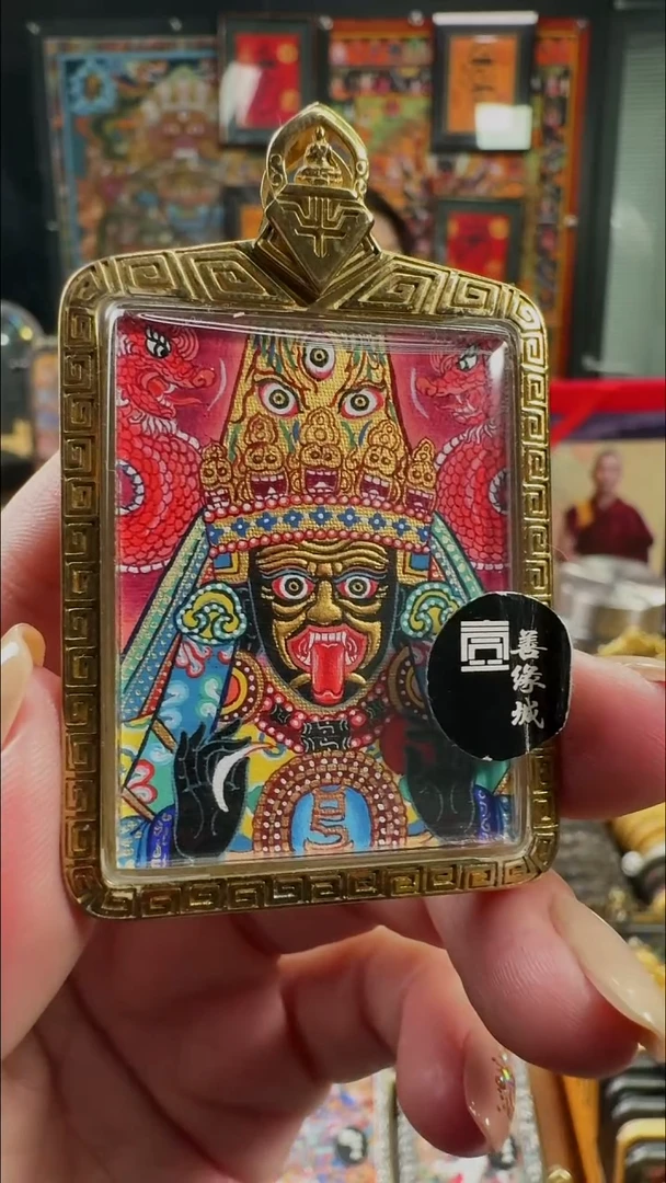 吊坠壹善缘城手绘唐卡扎基