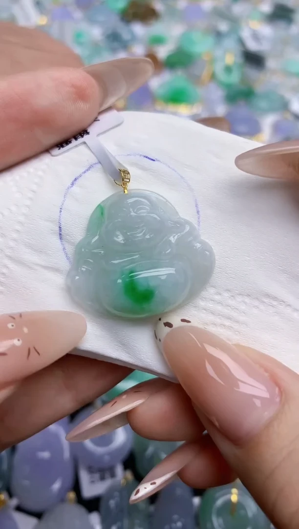 翡翠18K金镶嵌颈饰288   天然翡翠A货