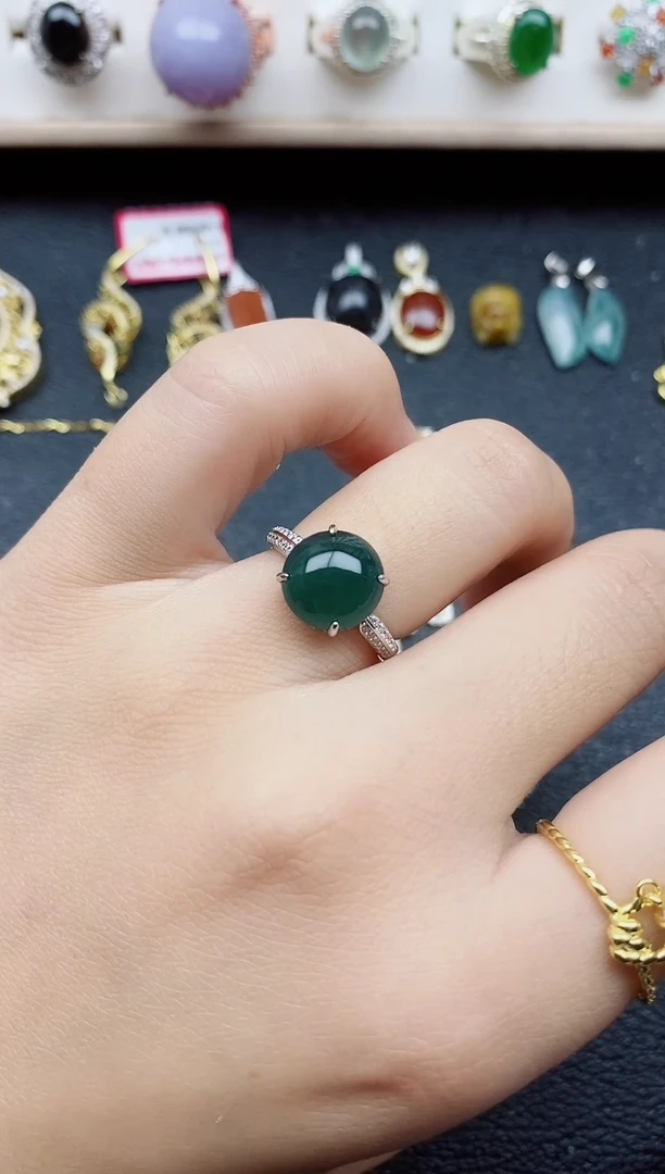 【闪购商品】翡翠戒指银S925镶嵌11111