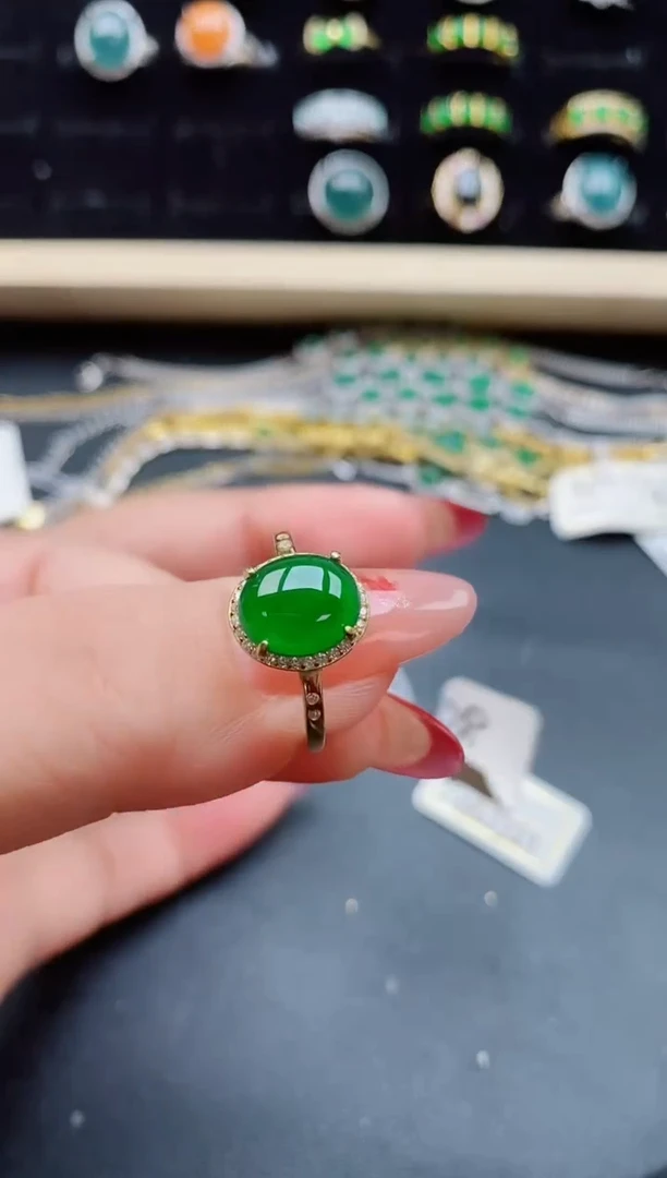 【闪购商品】翡翠戒指银S925镶嵌580550