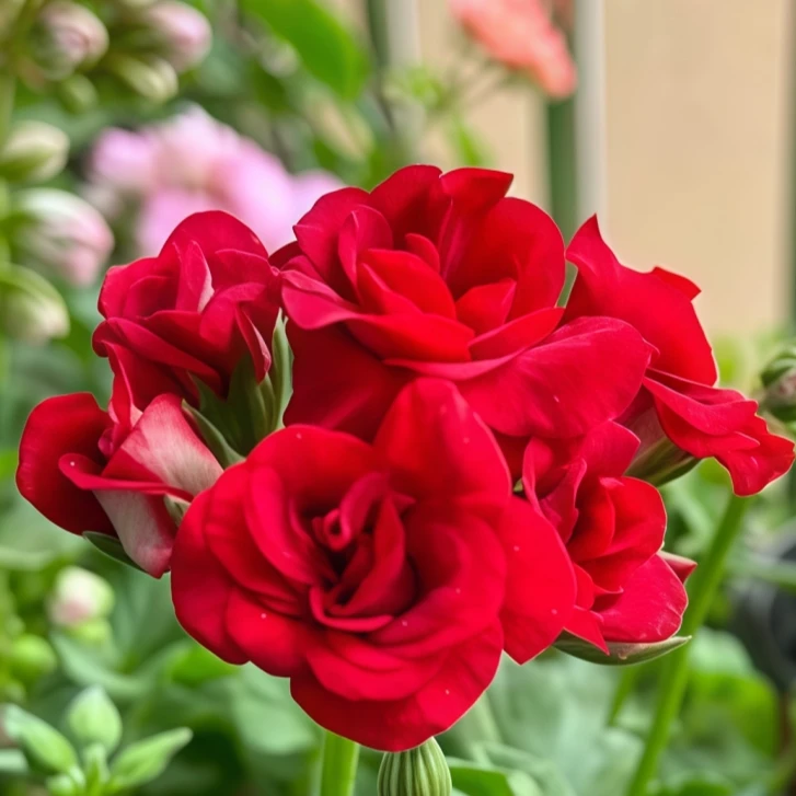 【红玫瑰】垂钓天竺葵带花苞发货花盆栽苗阳台庭院多季开花耐阴植物