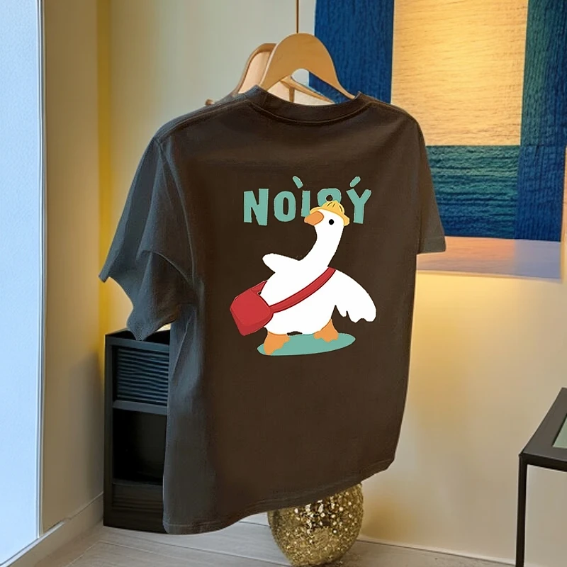 2025夏季宽松时尚百搭圆领韩版洋气小众纯棉休闲半袖中长款T恤女