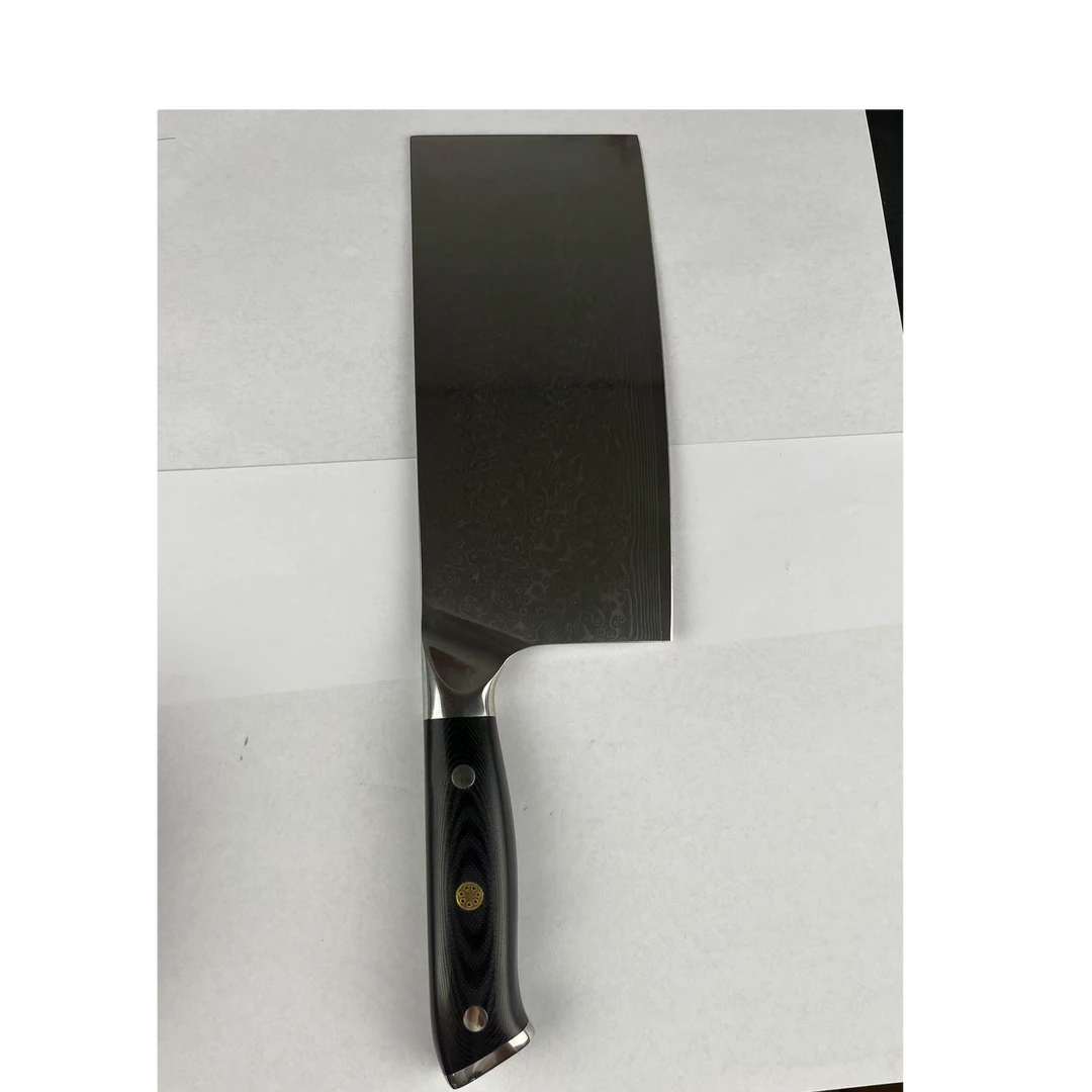 大马士革雨滴纹中式切片10cr15mov硬度61hrc