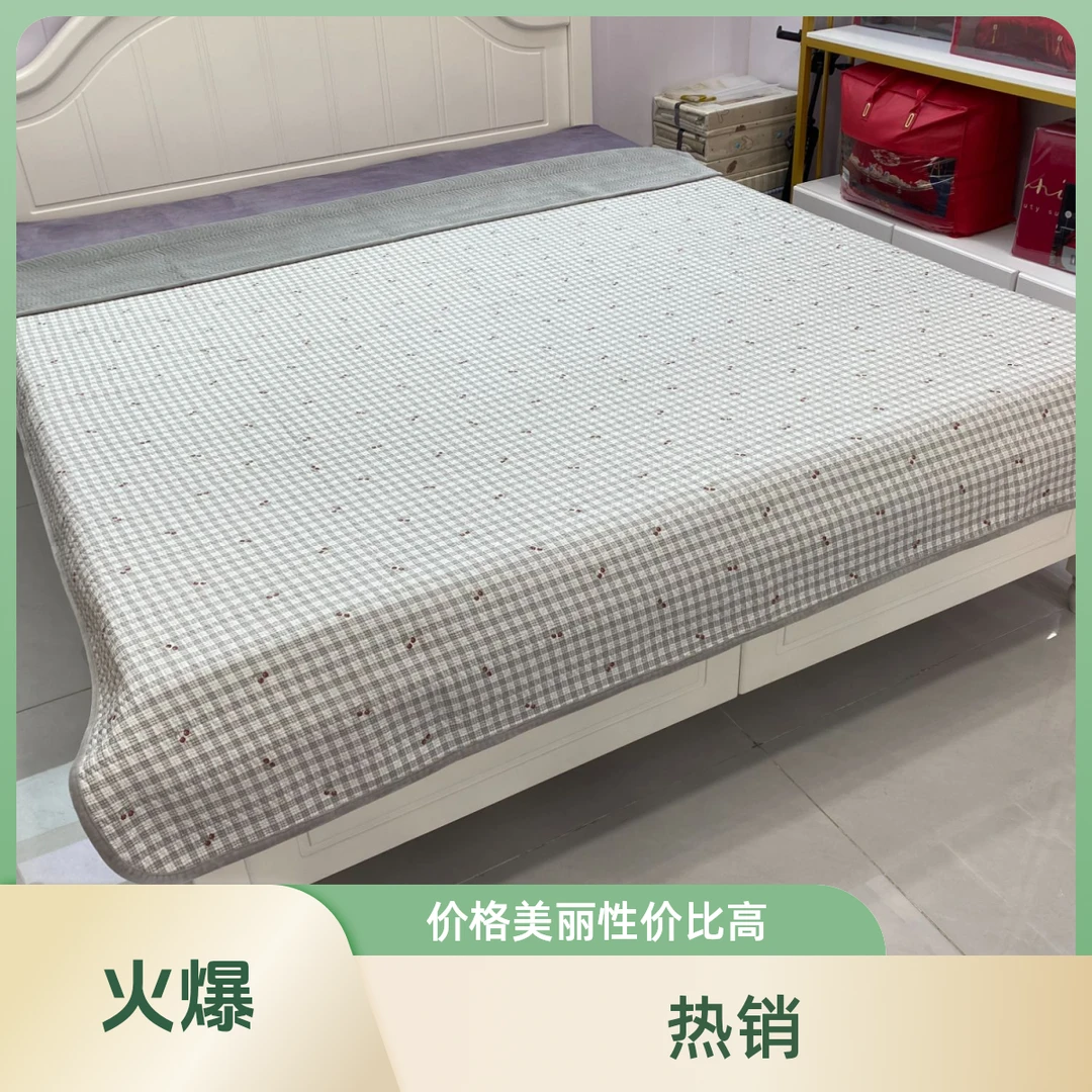 棉加绒水洗绗缝床盖2.0*2.2