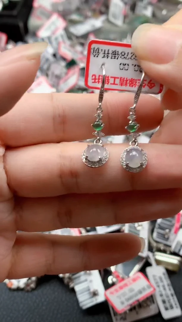 银S925镶嵌戒指翡翠天然A货缅甸翡翠