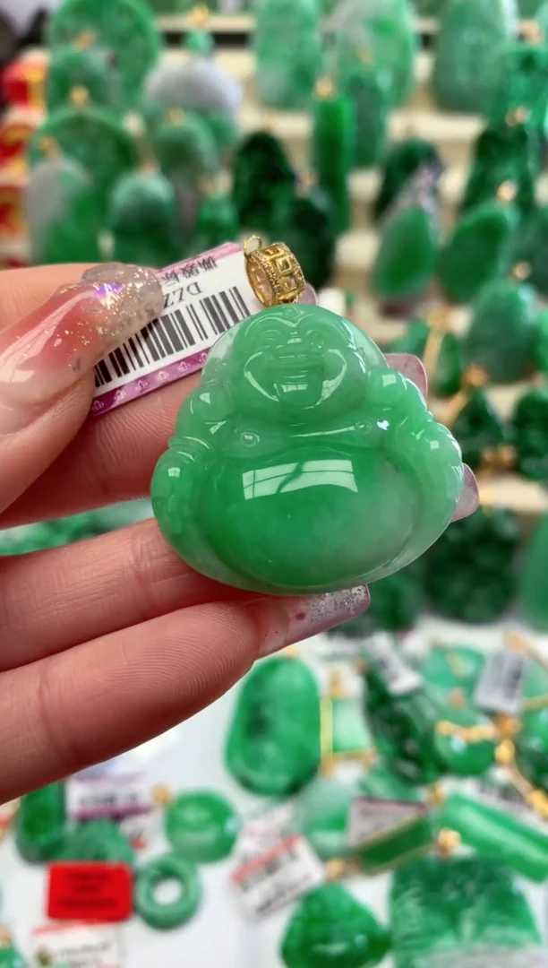 【闪购商品】翡翠颈饰18K金镶嵌挂件