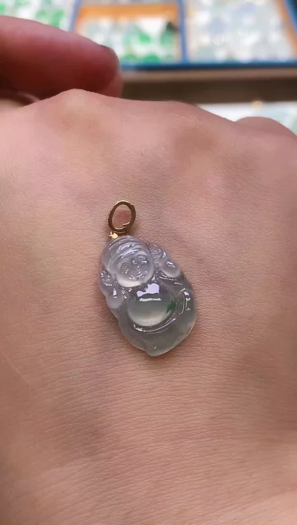 翡翠18K金镶嵌颈饰250610159