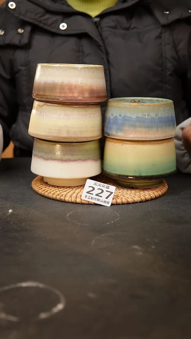 【闪购商品】瓷片227泥泥手工花盆