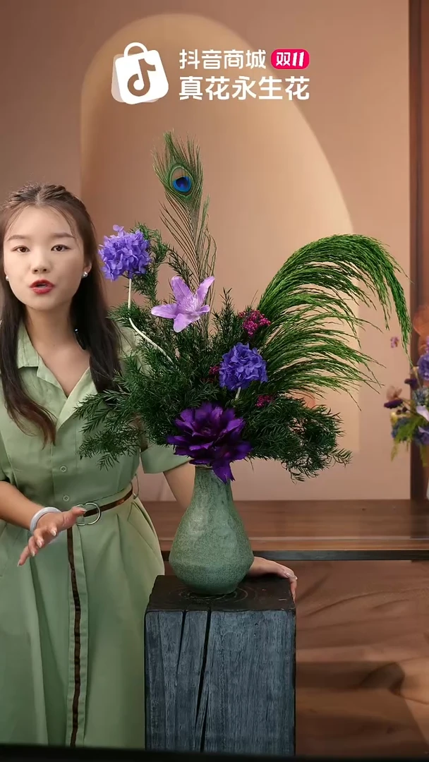有机玻璃图片款式：单花束+花瓶