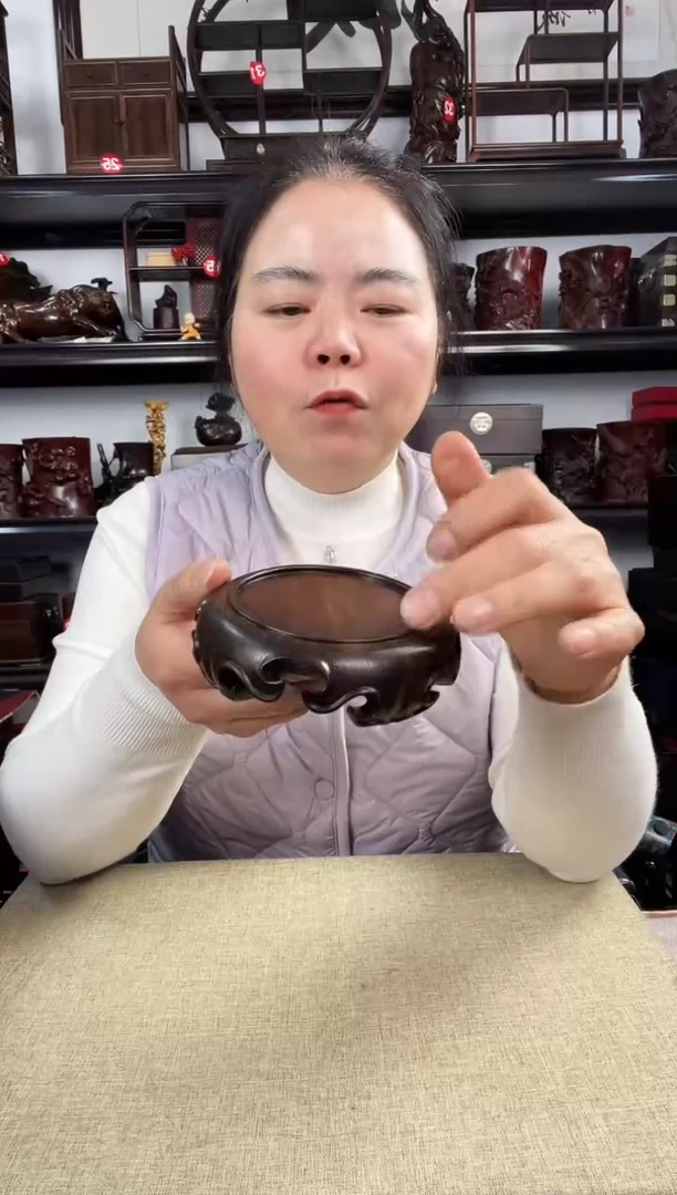 木小卷边圆老李红木工艺品